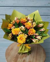Букет цветов из:  Альстромерии и Розы в Розе Челябинской области