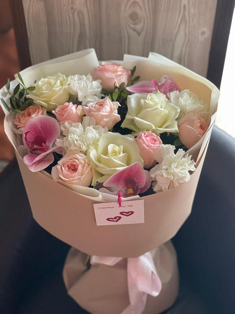 Букет цветов из: Орхидеи, Розы и Гвоздики в Розе Челябинской области