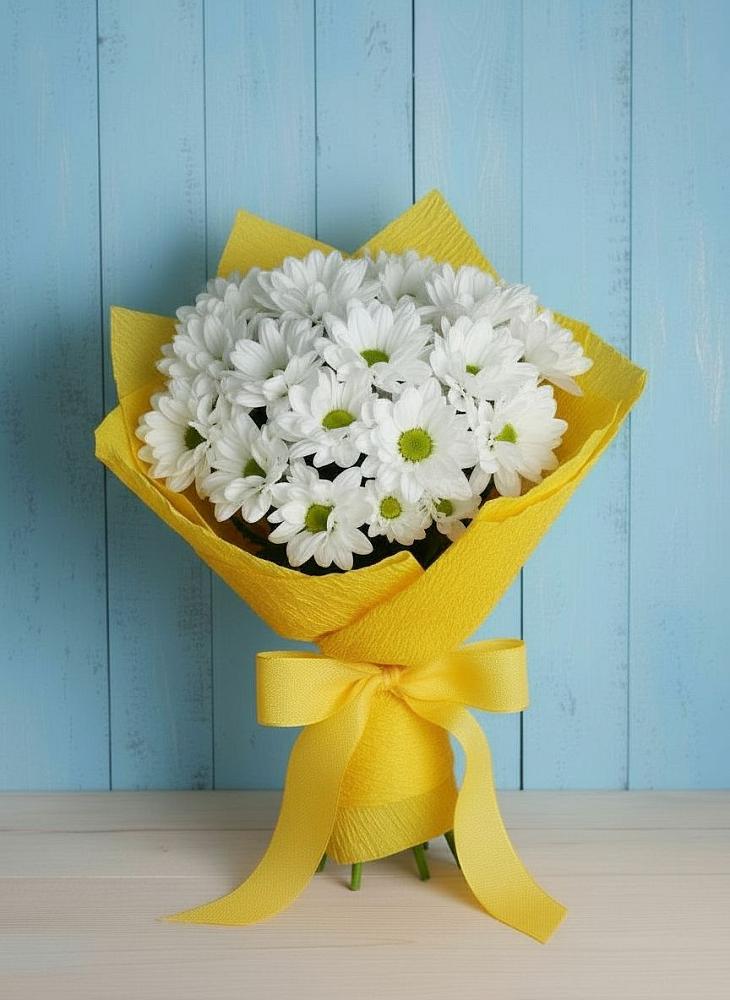 Букет цветов из: Хризантемы в Розе Челябинской области