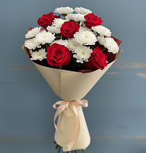 Букет цветов из:  Розы и Хризантемы в Розе Челябинской области
