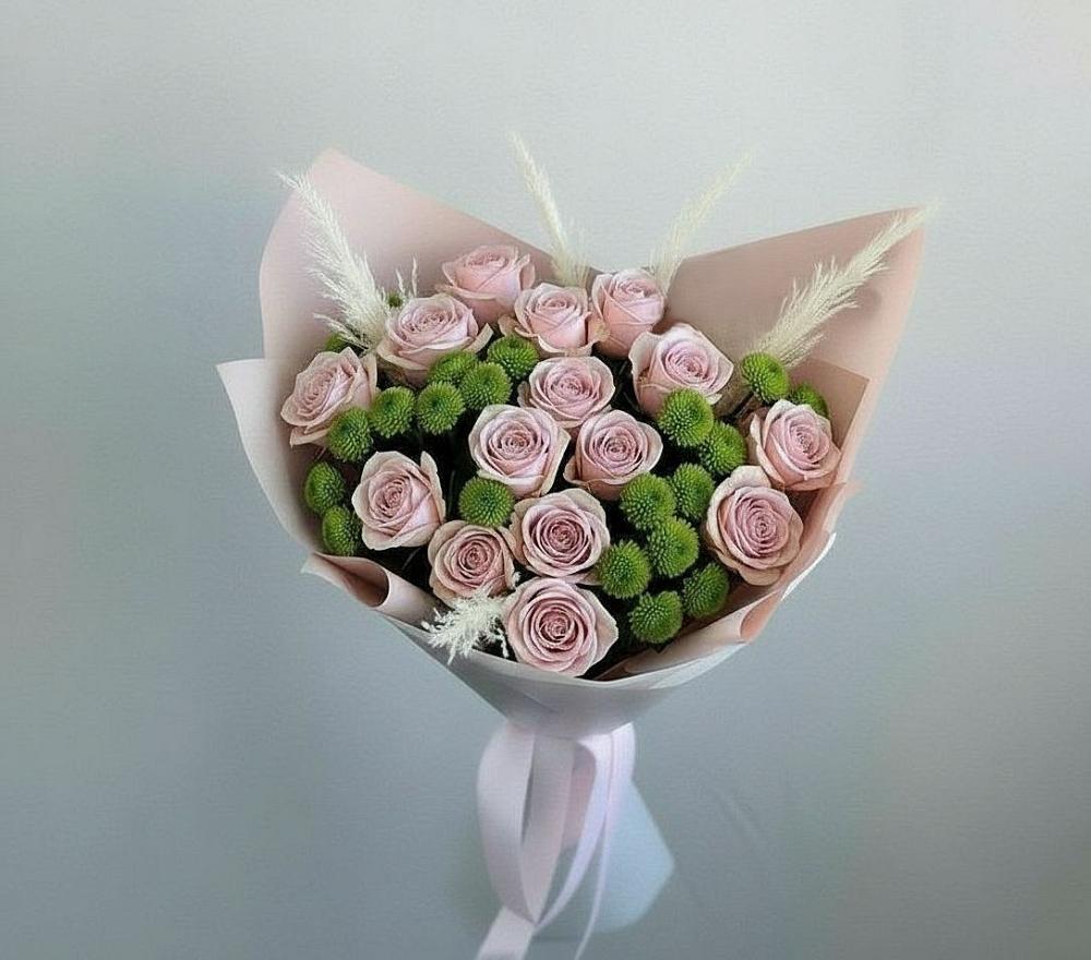 Букет цветов из: Розы и Хризантемы в Розе Челябинской области