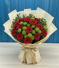 Букет цветов из:  Розы и Хризантемы в Розе Челябинской области